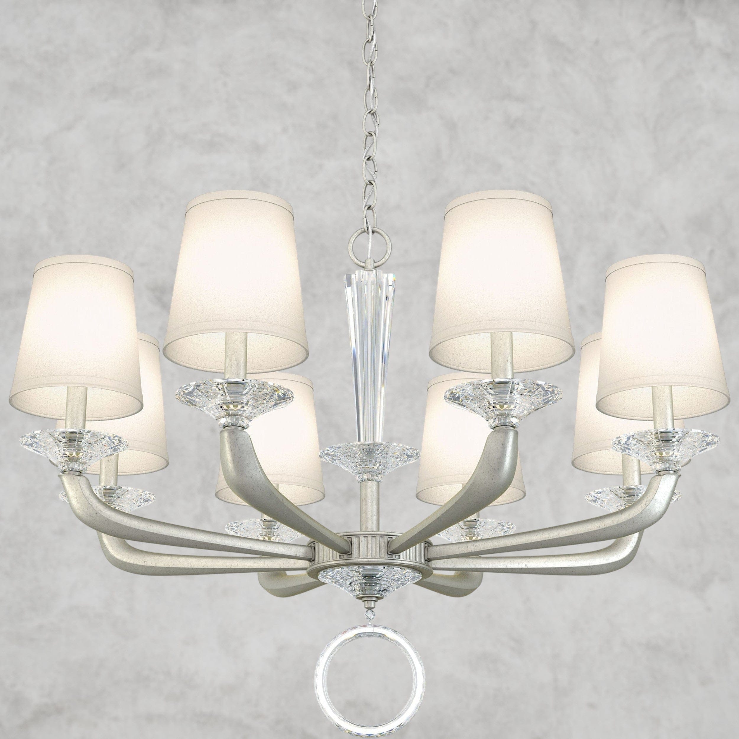 Antique Silver Emilea Chandelier 33"