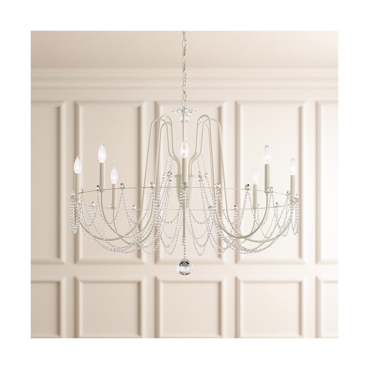 Esmeralda Single Tier Crystal Chandelier 37"
