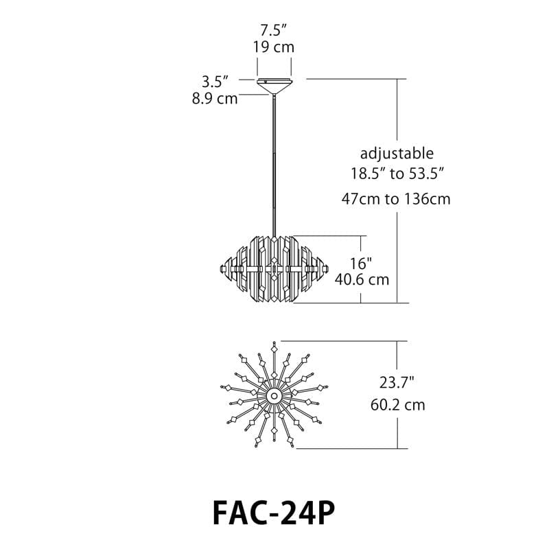 Facets 1-Light Kitchen Island LED Chandelier