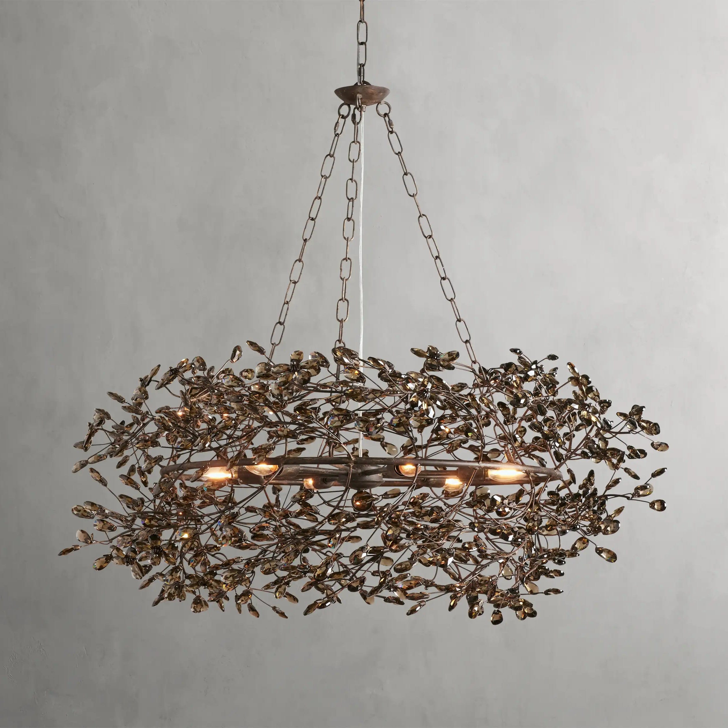 39" / BRONZE/SMOKE Fiore Crown Chandelier 39", 48", 60"
