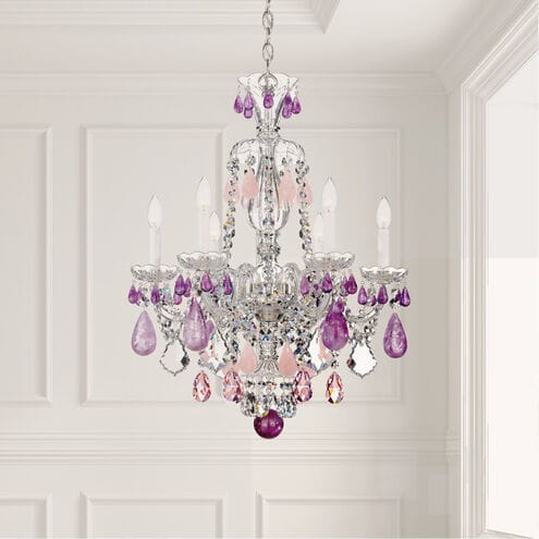 Hamilton Rock Crystal 6-Light Chandelier 22"