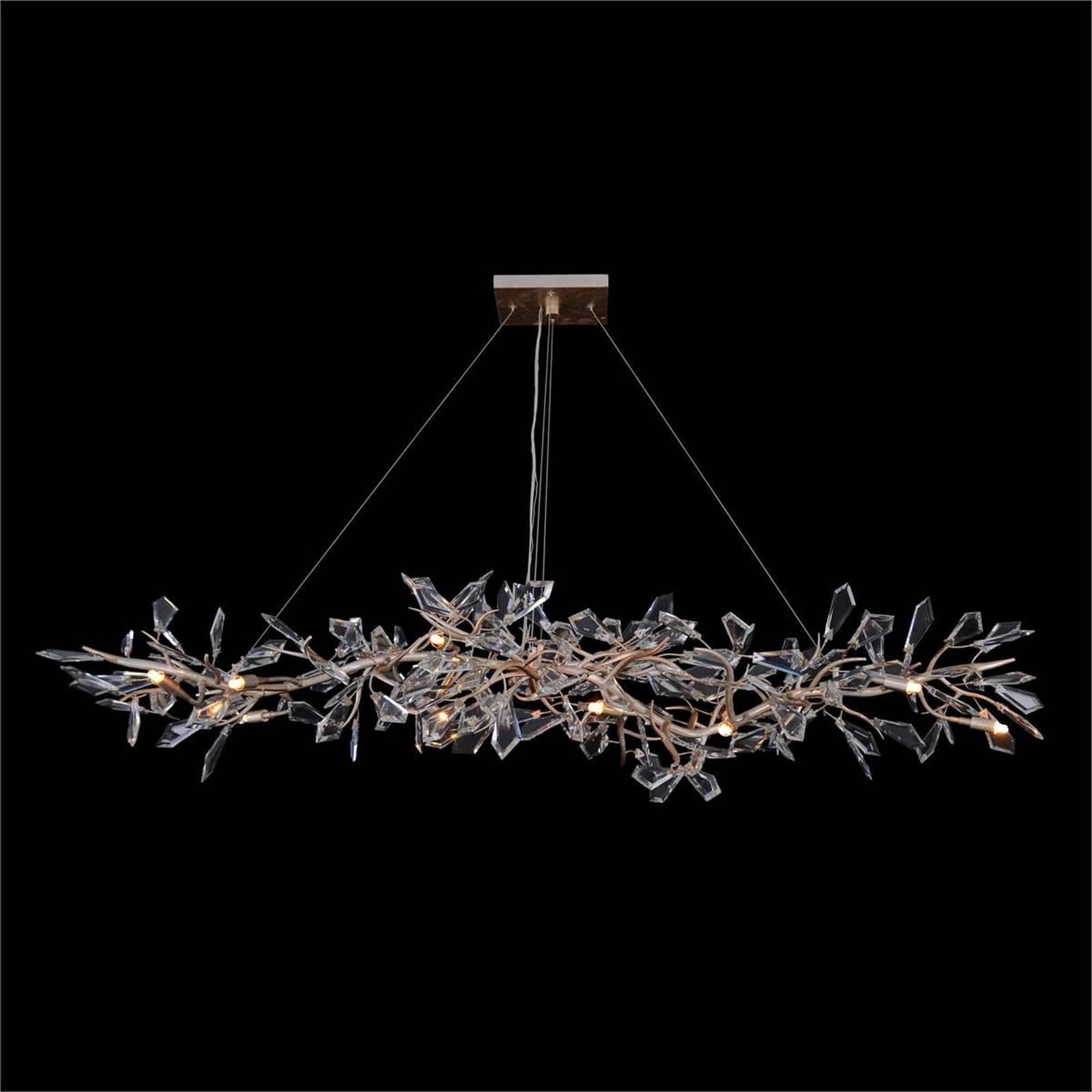 Kotta Fourteen-Light Cut-Crystal Oblong Chandelier