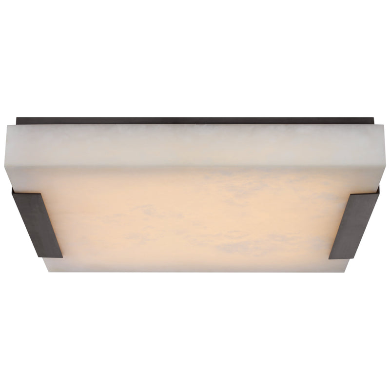 Alabaster Square Flush Mount Wall Sconce Lamp 3"H