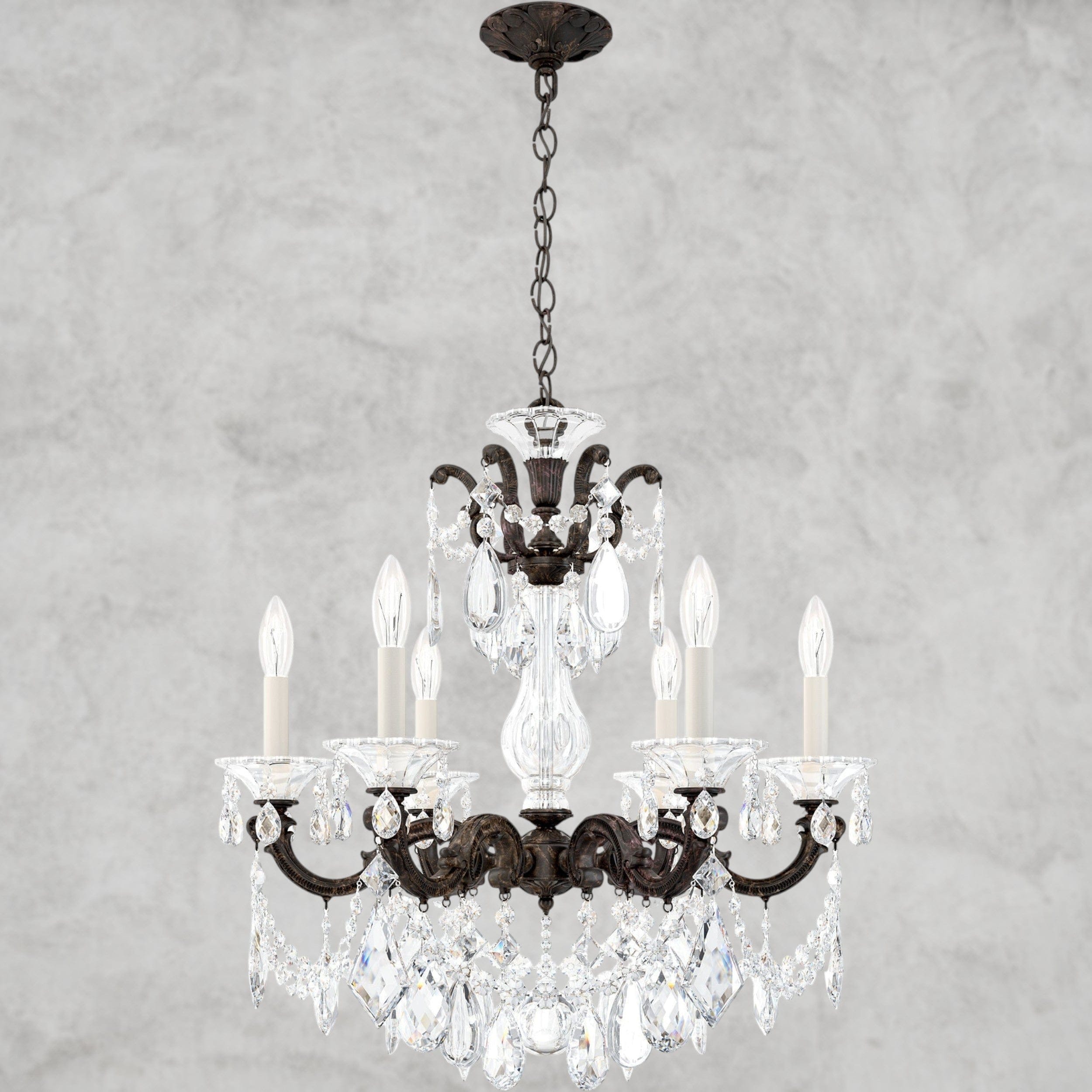 Heirloom Bronze / Clear Heritage Crystal La Scala Chandelier 23"