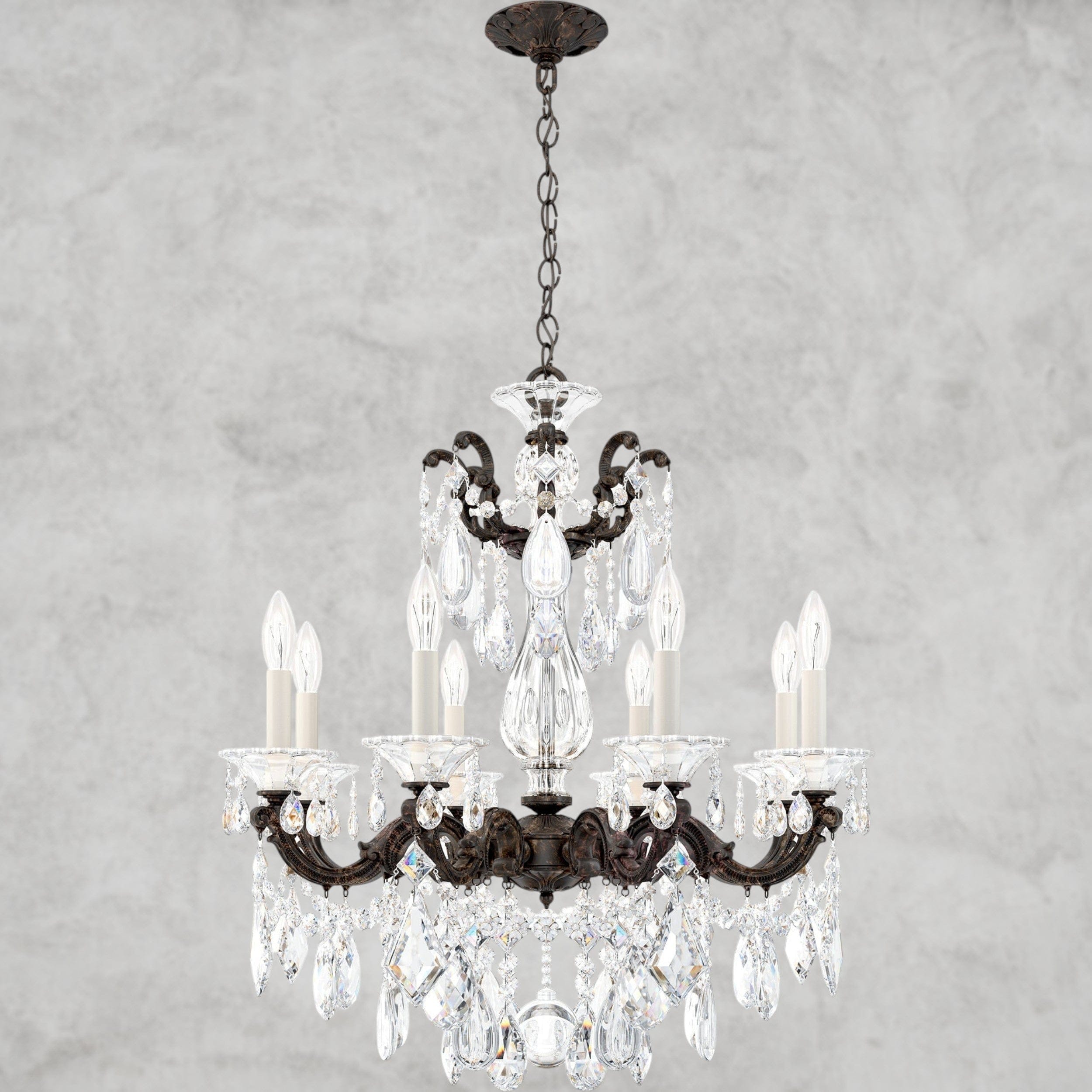 Black / Clear Heritage Crystal La Scala Chandelier 25"