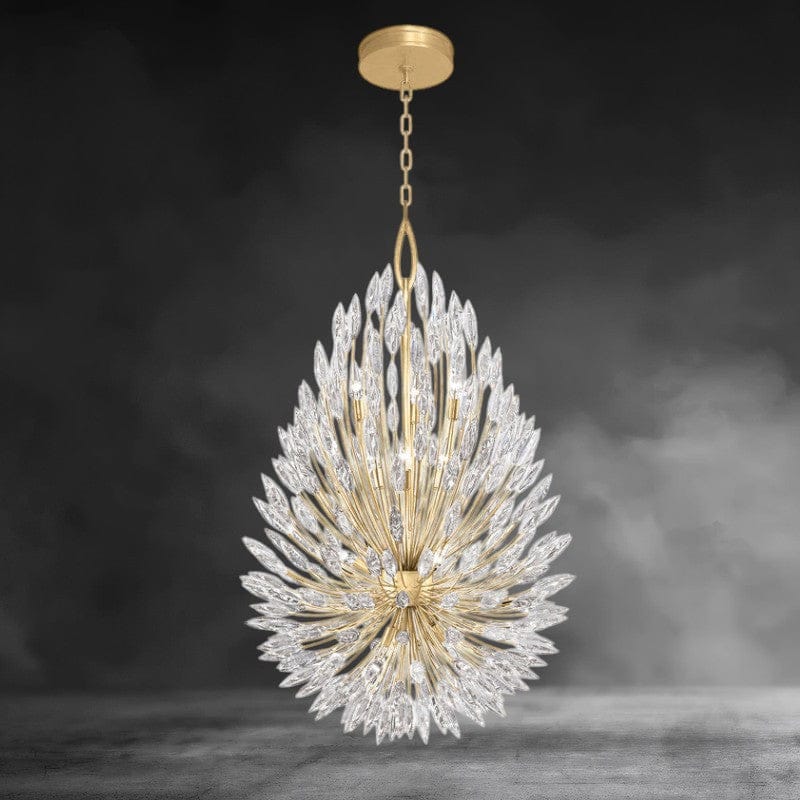 58'' H / Brass Lily Buds Light Chandelier
