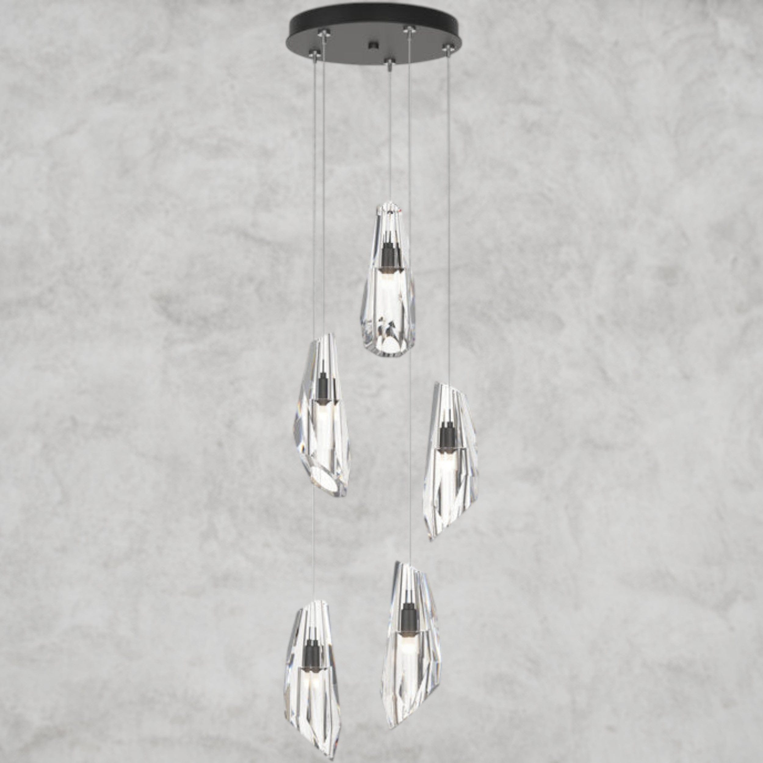 5 Light / Black Luma Round Chandelier