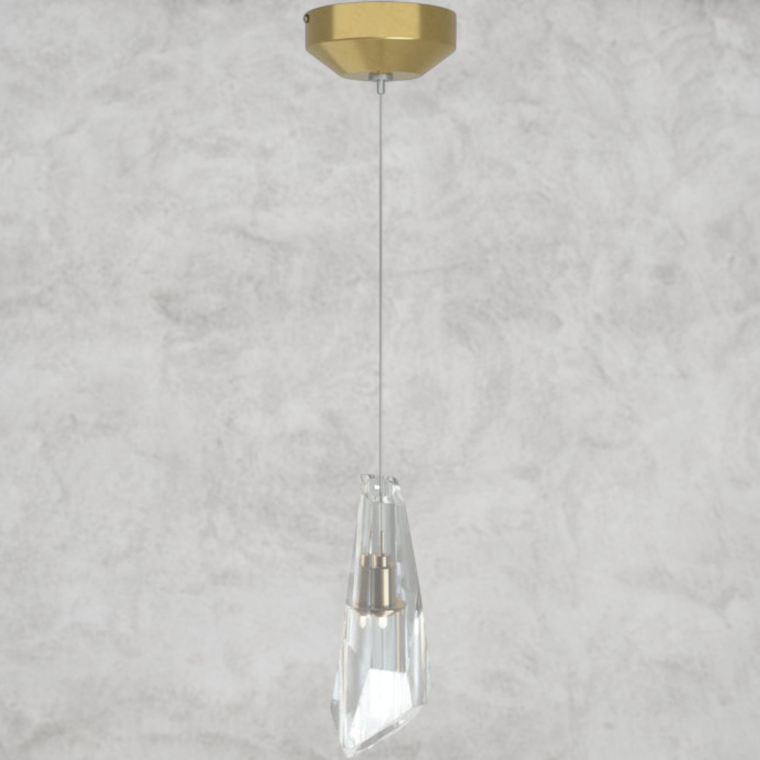 1 Light / Brass Luma Round Chandelier