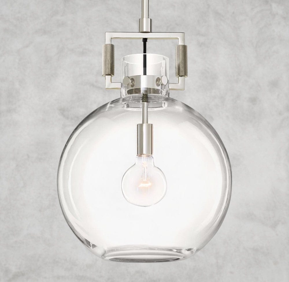 10" / Nickle MACHINIST GLASS GLOBE PENDANT 10", 14", 18"
