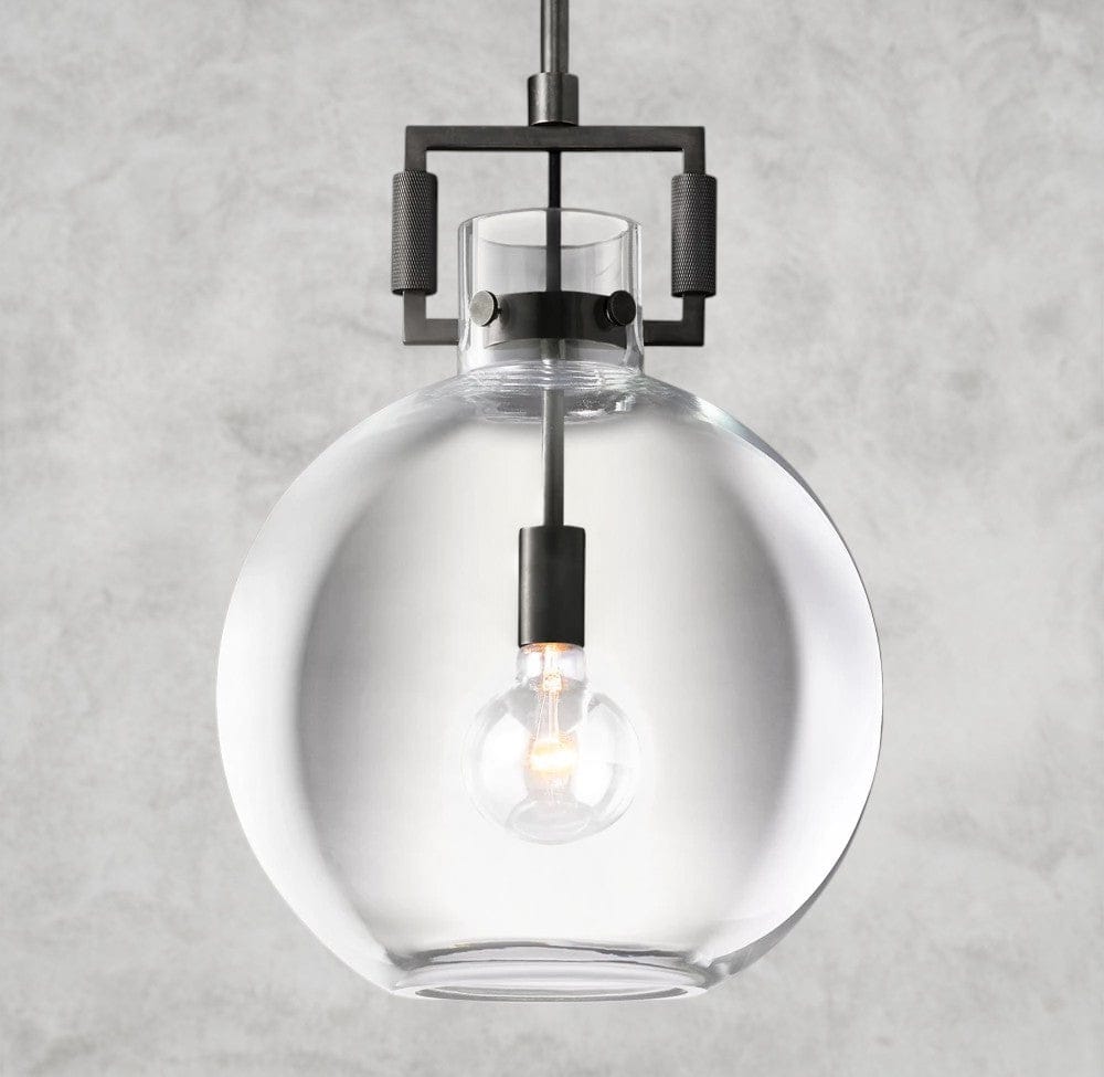 10" / Bronze MACHINIST GLASS GLOBE PENDANT 10", 14", 18"