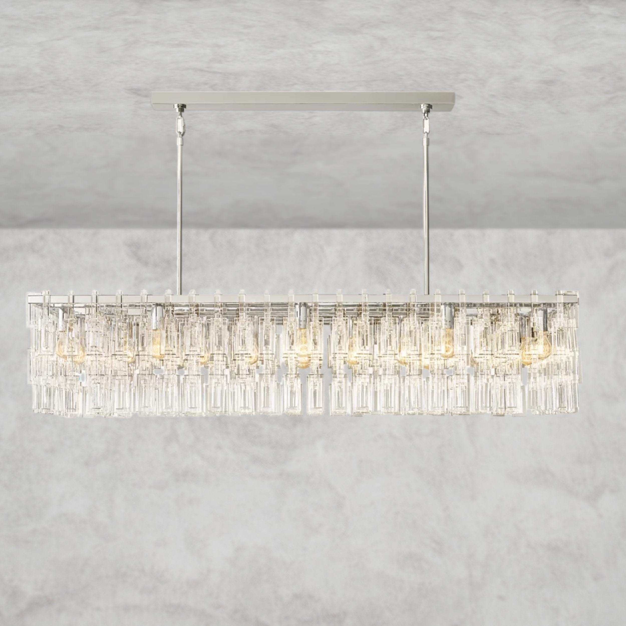 Nickle Marignan Rectangular Chandelier 60"