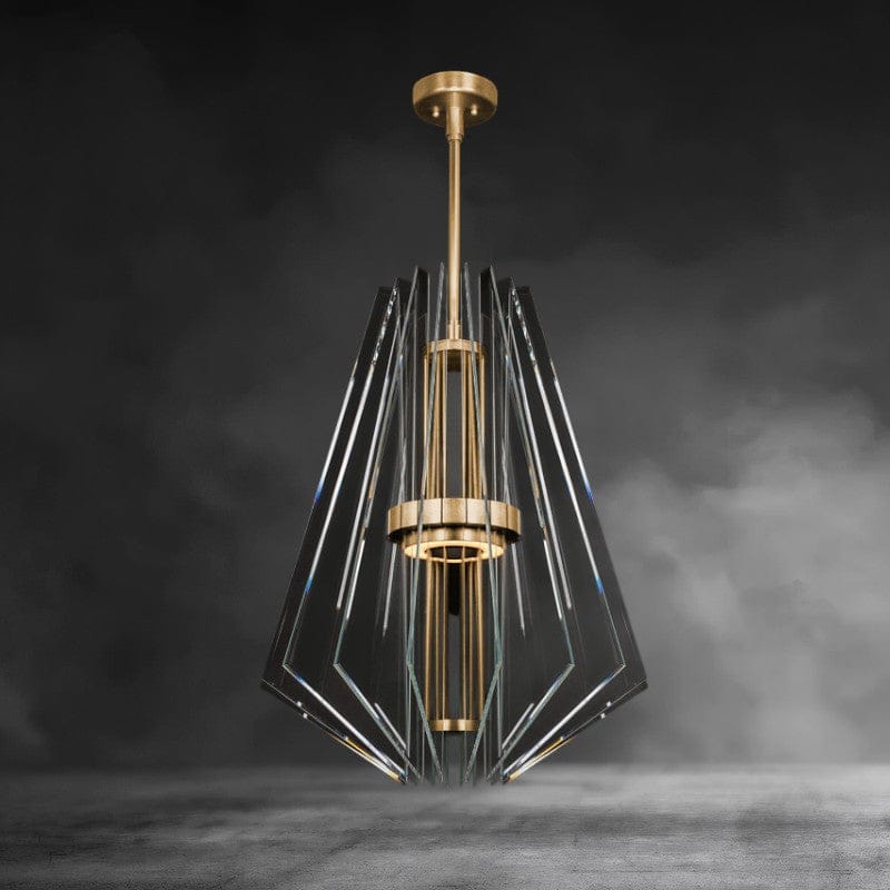 Gold Newton 3 - Light LED Chandelier