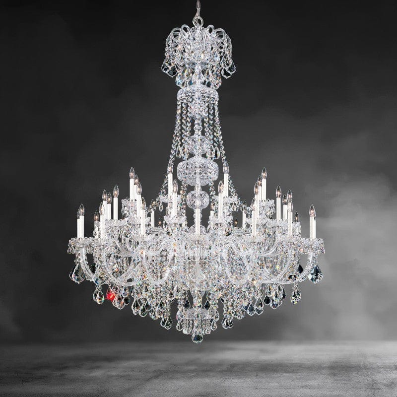 Silver / Clear Heritage Crystal Oldie 45-light crystal chandelier 60"