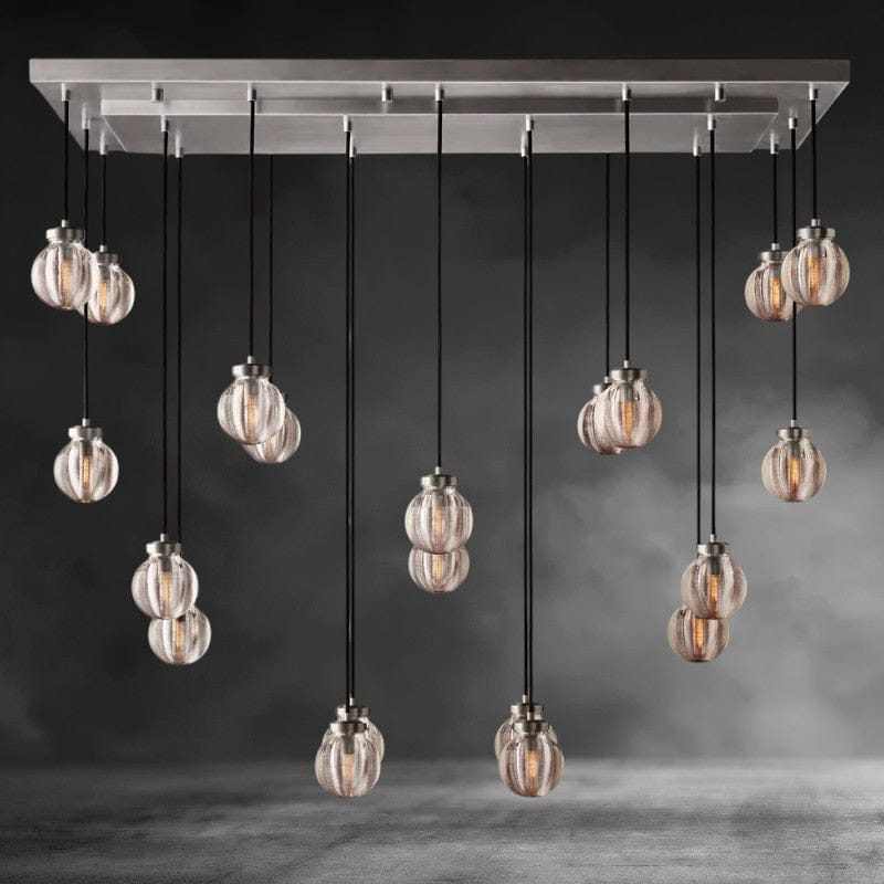 54" / Nickle Pearl Rectangular Chandelier 36", 54", 72"