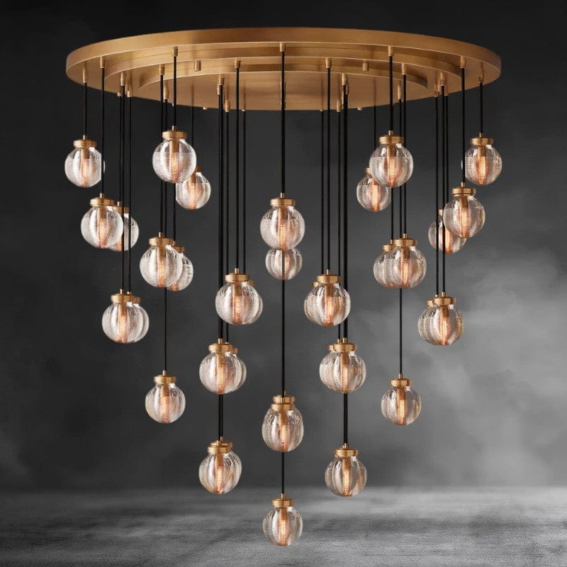 48" / Brass Pearl Round Chandelier 38", 48", 60"