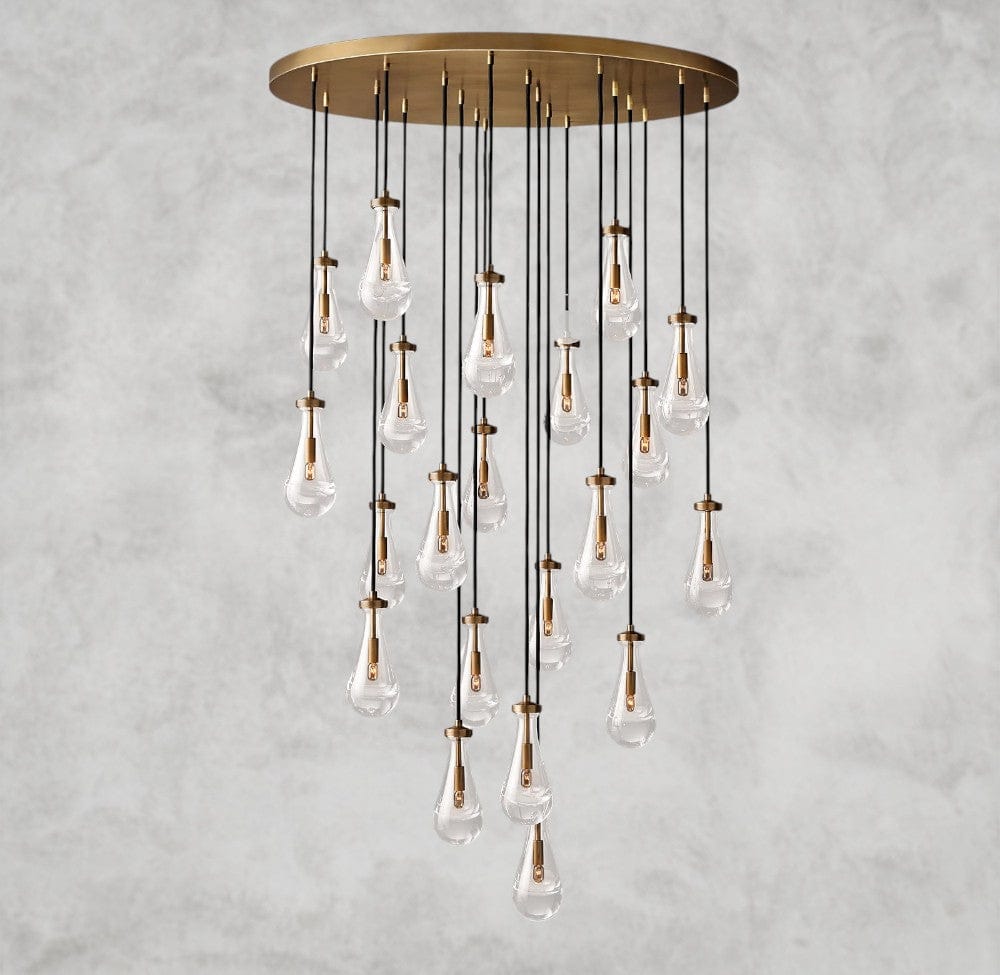 47" / Brass Rain Round Chandelier 18", 36", 47", 60"