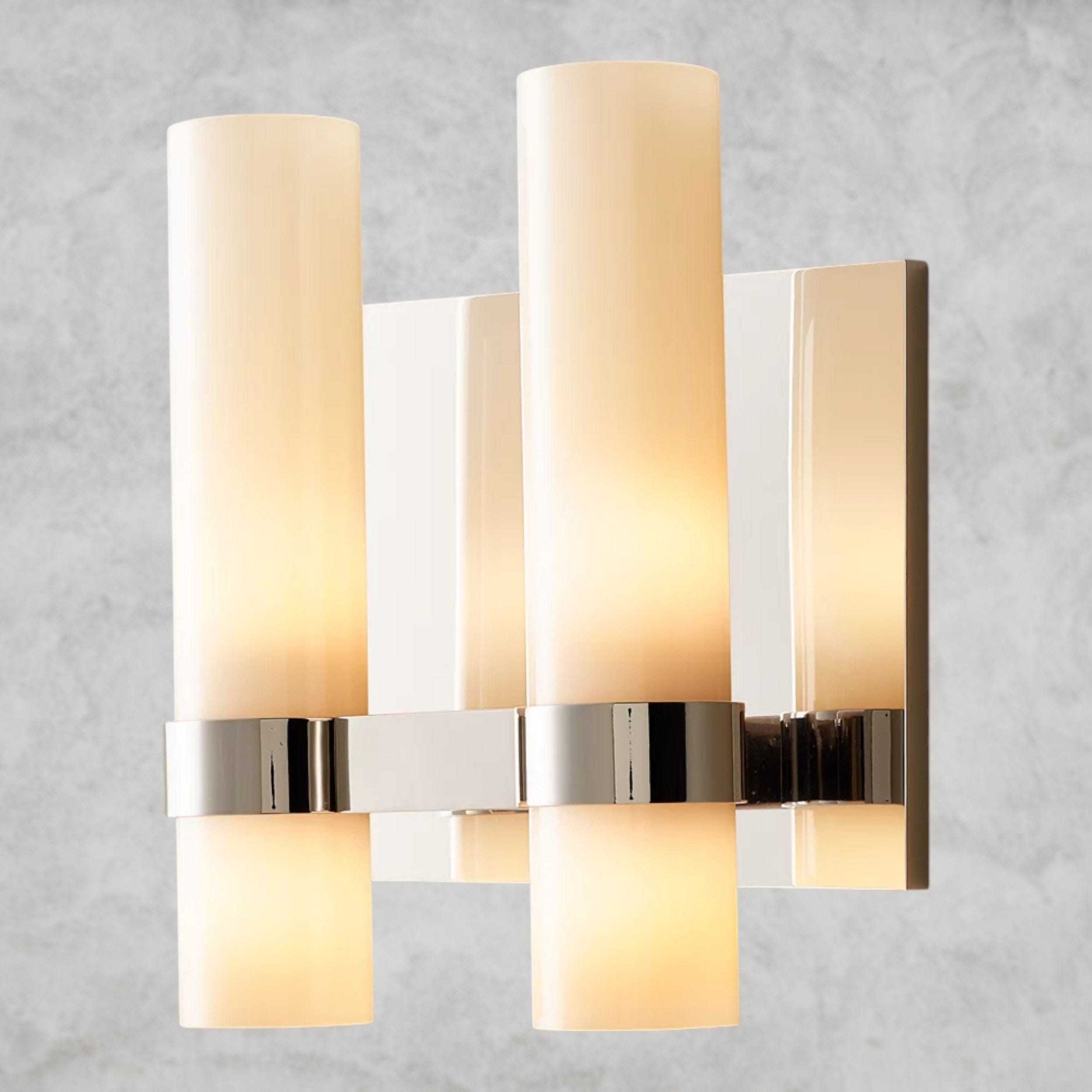 Nickle Ravelle Milk Glass Double Sconce