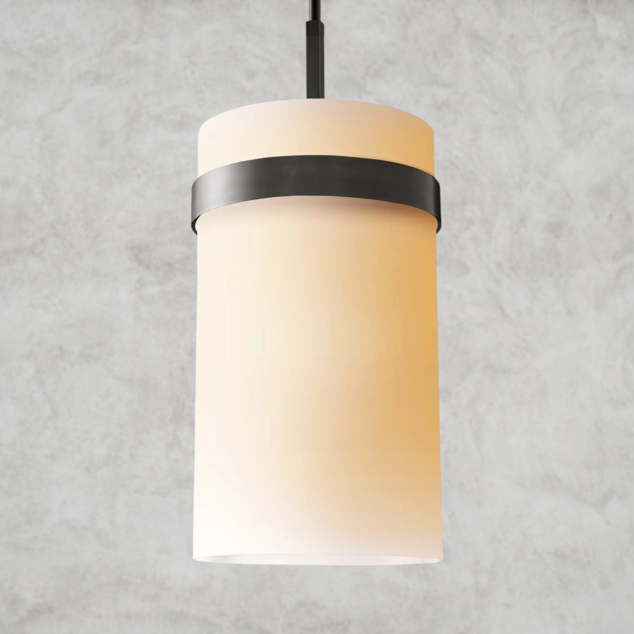 12" / Bronze Ravelle Milk Glass Pendant 5", 8", 10", 12"