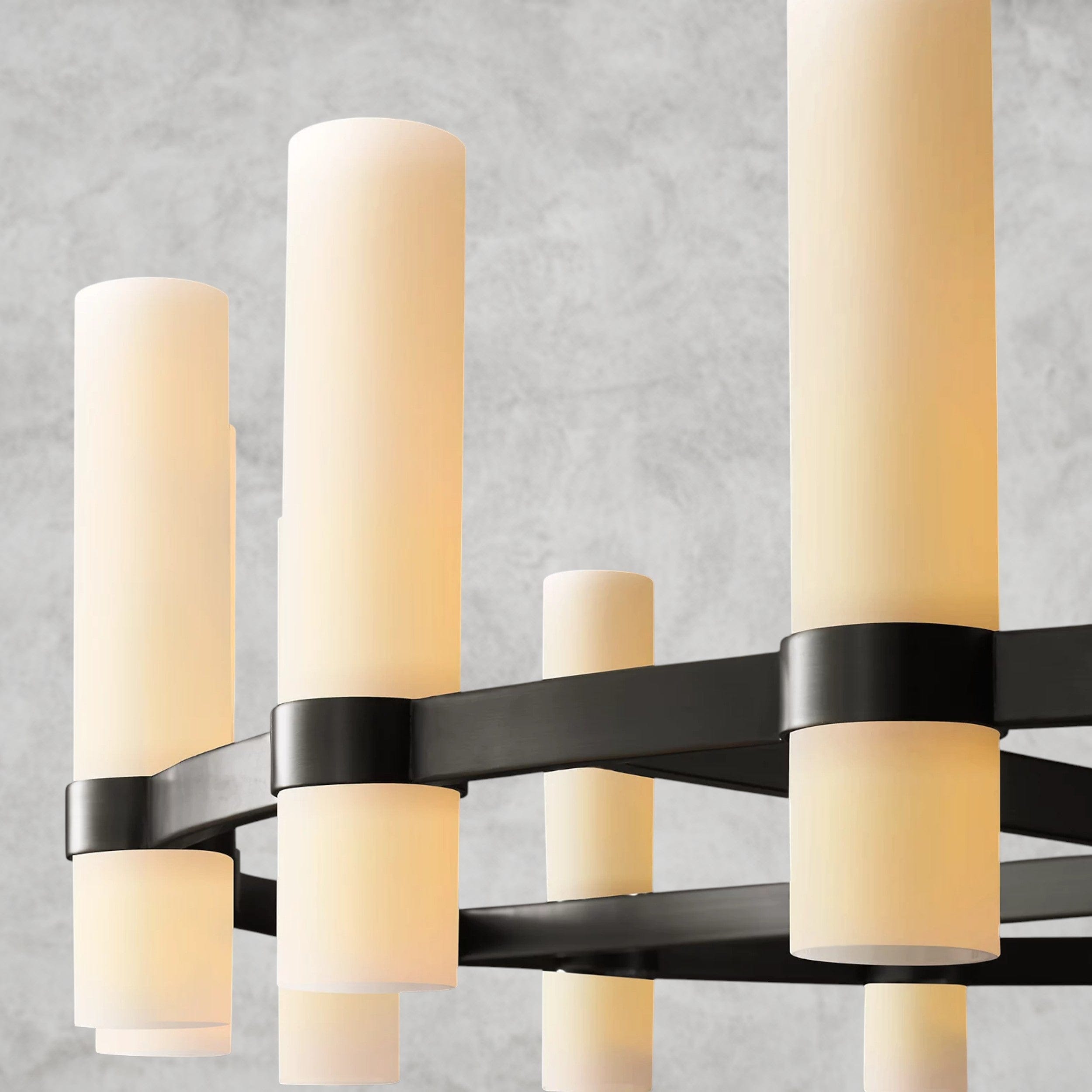 Ravelle Round Milk Glass Chandelier 36", 48", 60"