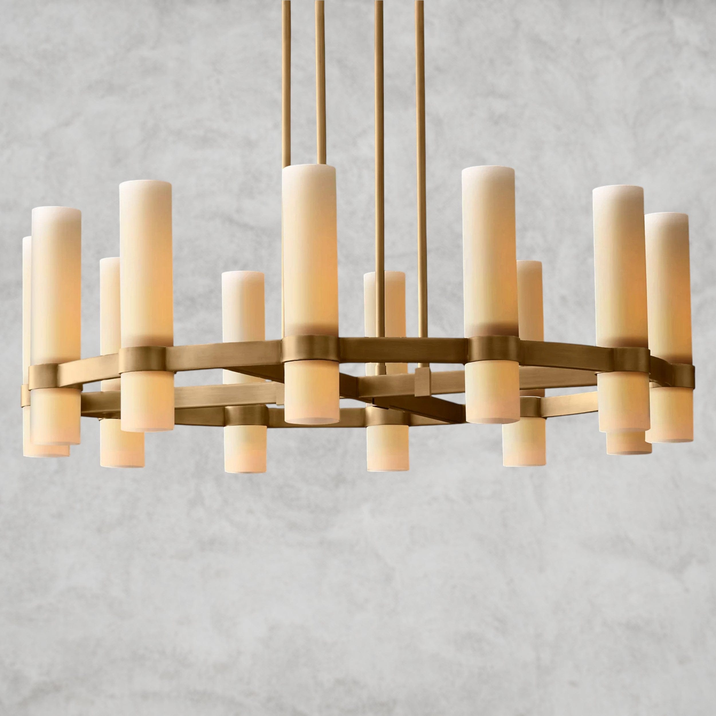 Ravelle Round Milk Glass Chandelier 36", 48", 60"