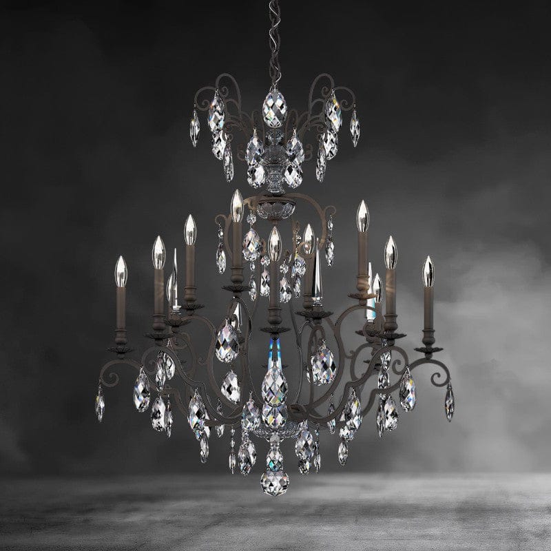 Black Renaissance Nouveau Chandelier 32"