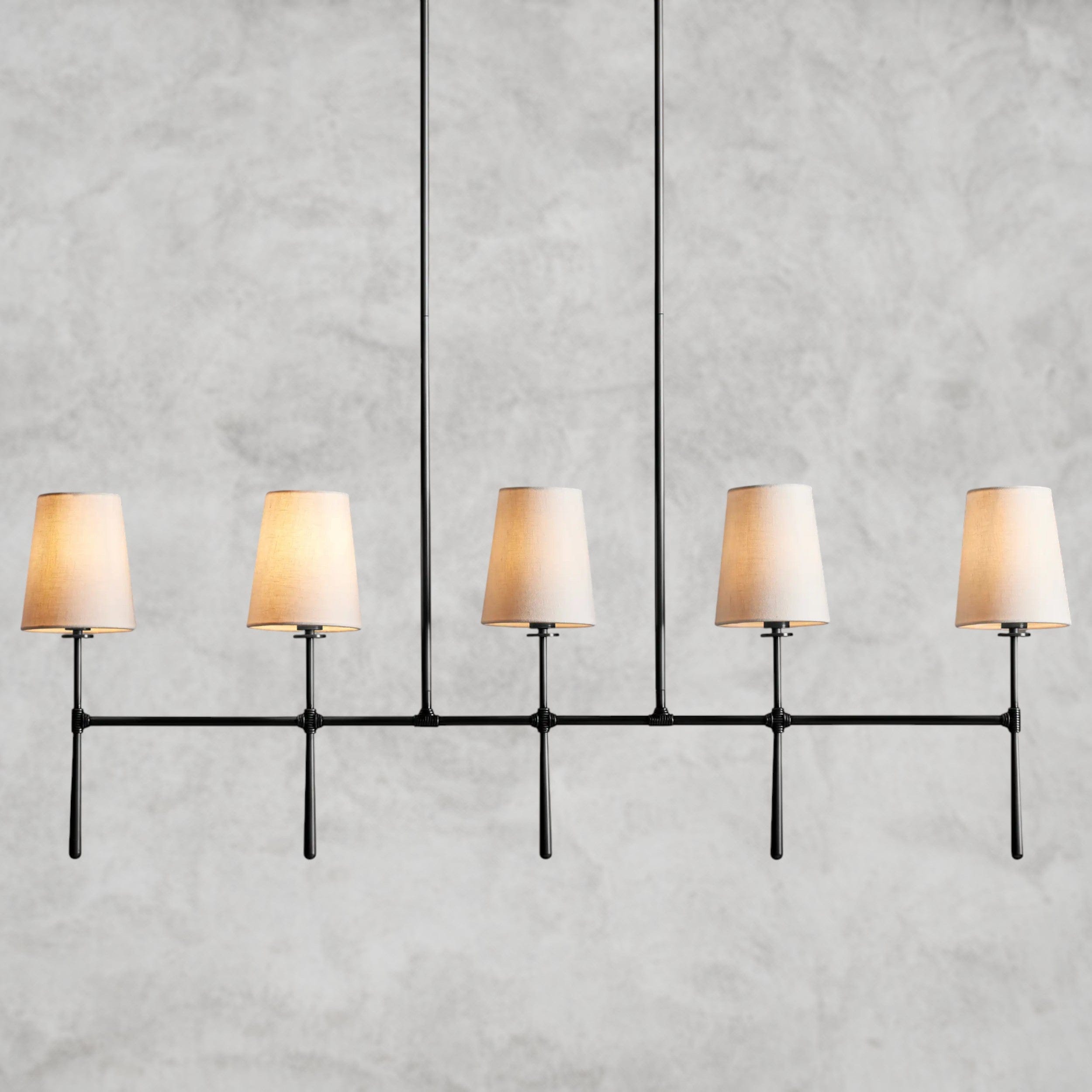 5 Light / Bronze Rhodes Linear Chandelier