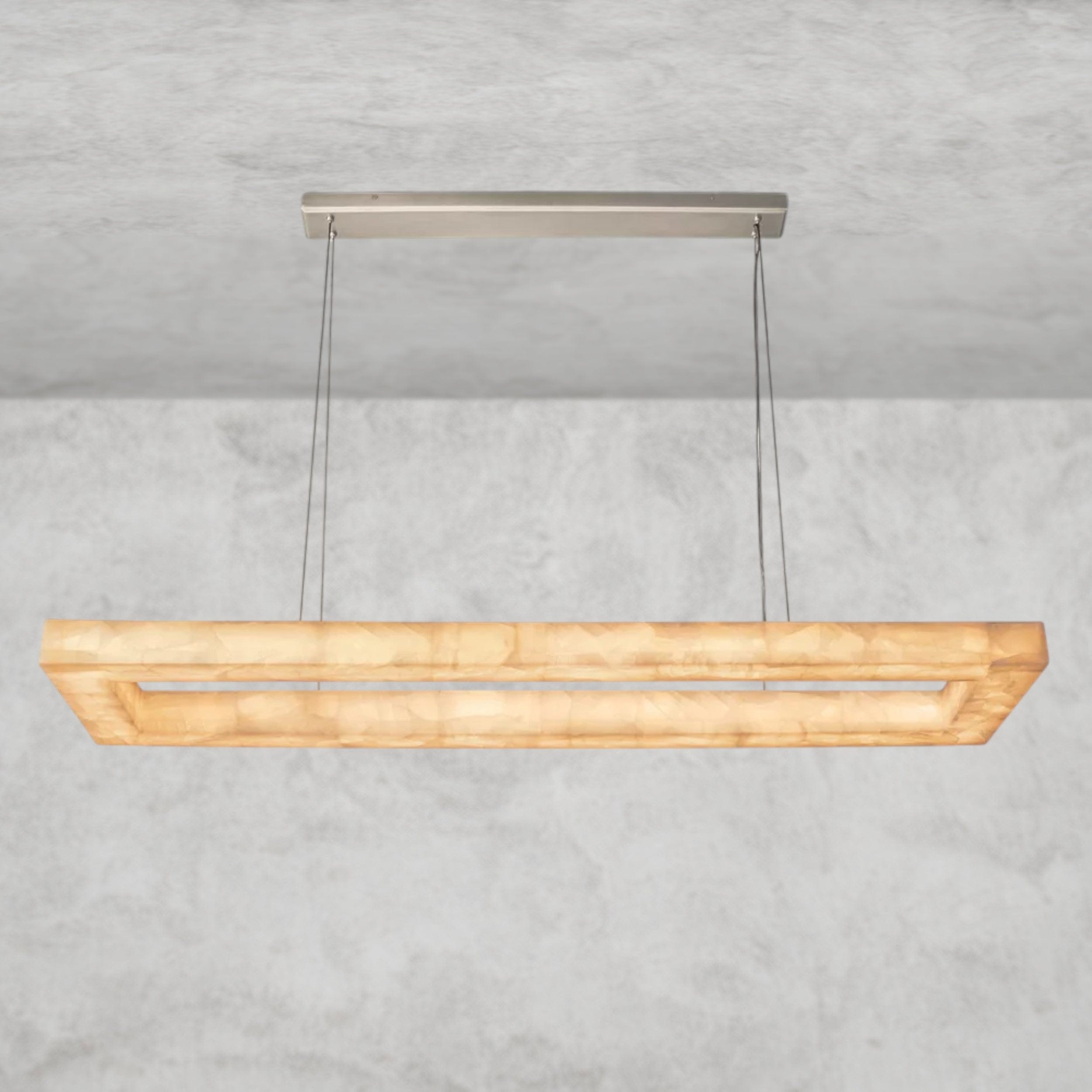 72" / Nickle Rivage lueur rectangular chandelier 54", 72"