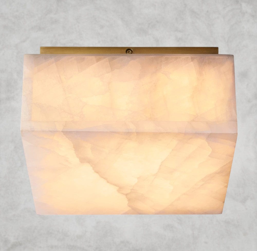 10" / Brass Rivage square flushmount 6", 10", 14"