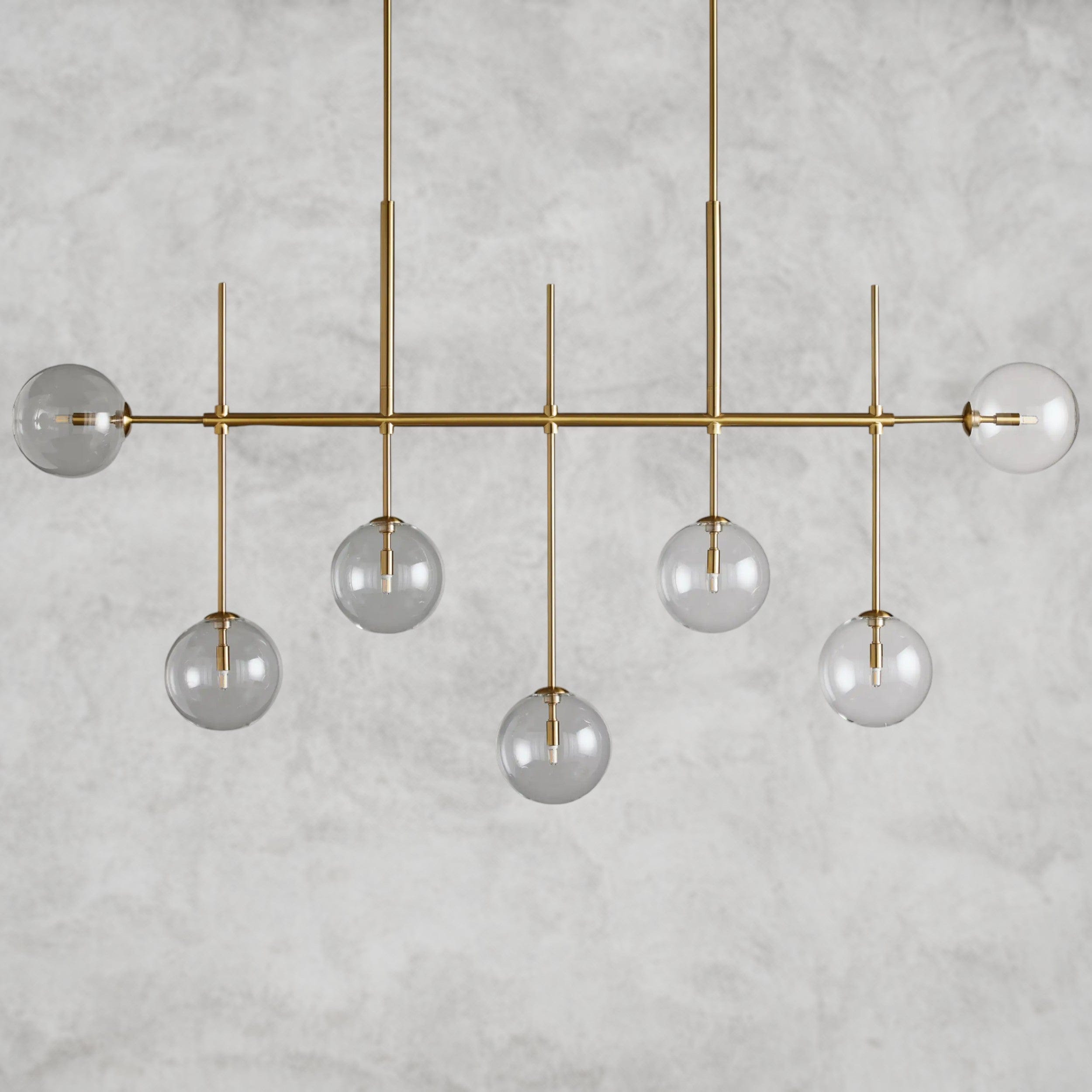 72" / Brass Roscoe Linear Chandelier 60“, 72”