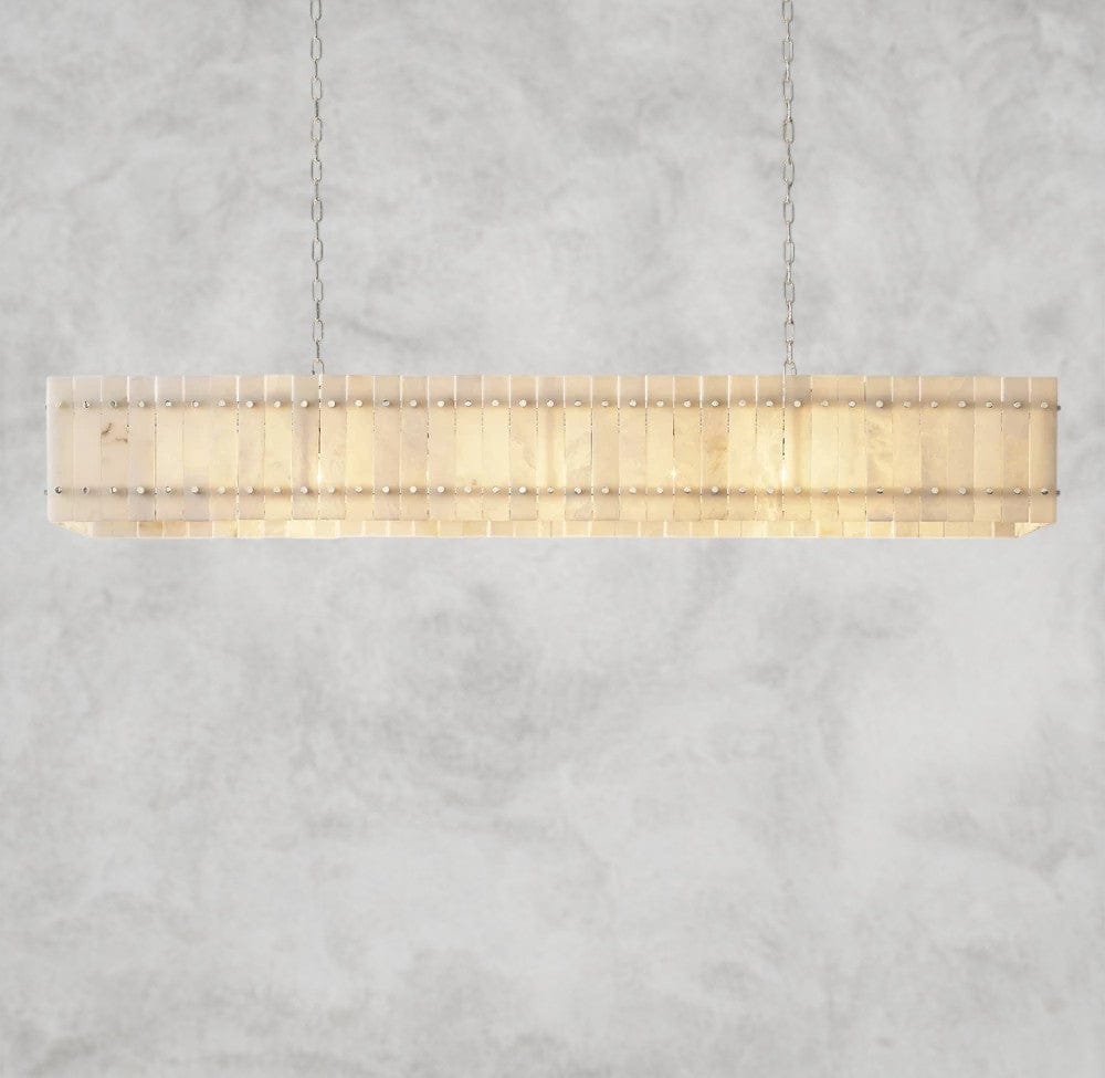 72" / Nickle San Marco Alabaster Linear Chandelier 54", 72"