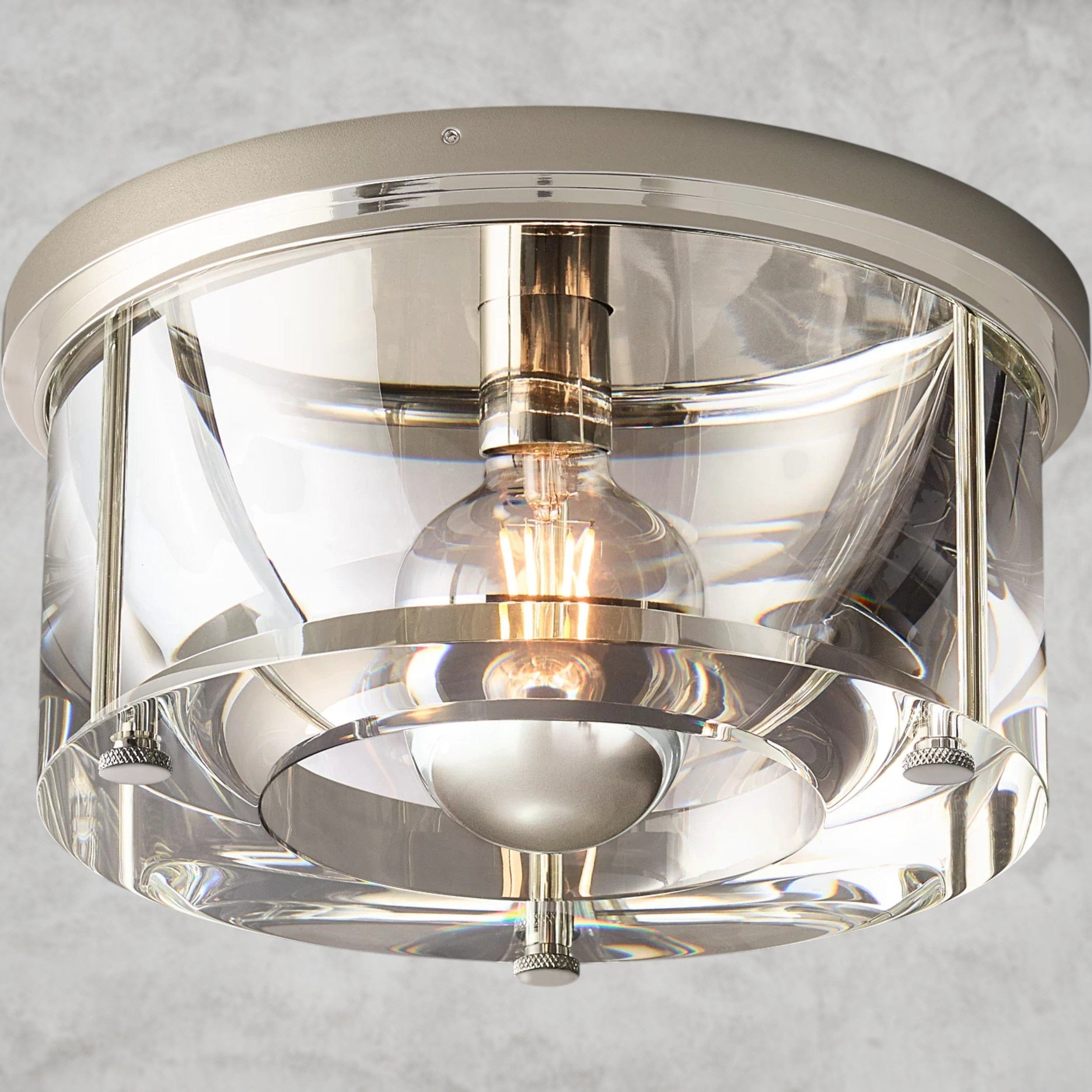 10" / Nickle Savile Round Flushmount 10", 12", 14"