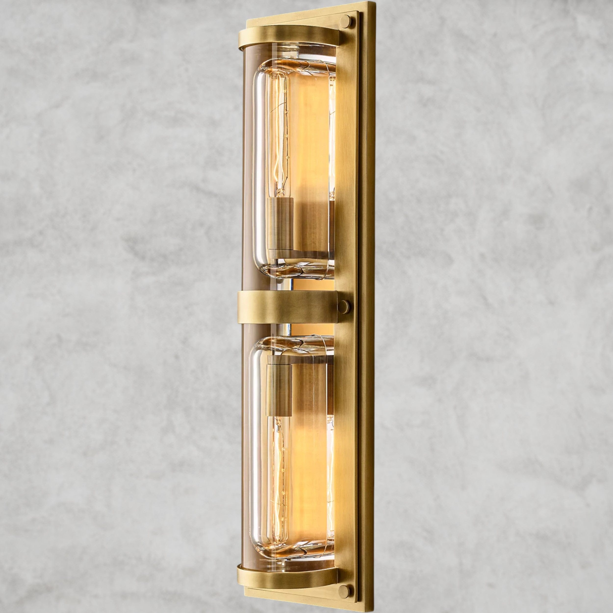 Brass Savile Round Linear Sconce