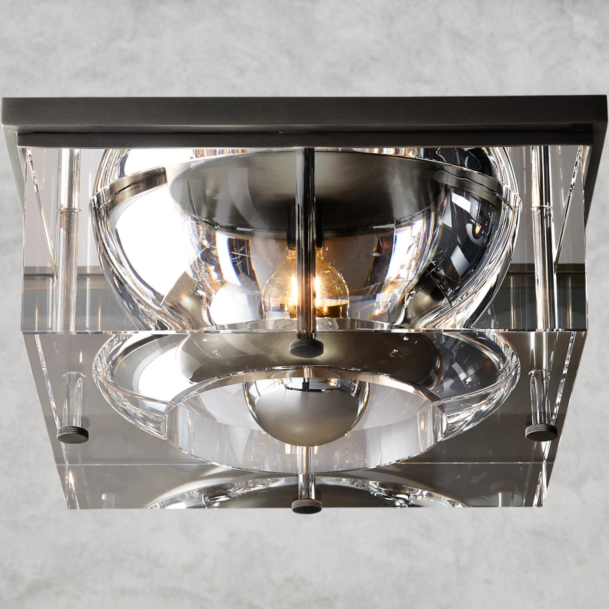 14" / Bronze Savile Square Flushmount 10", 12", 14"