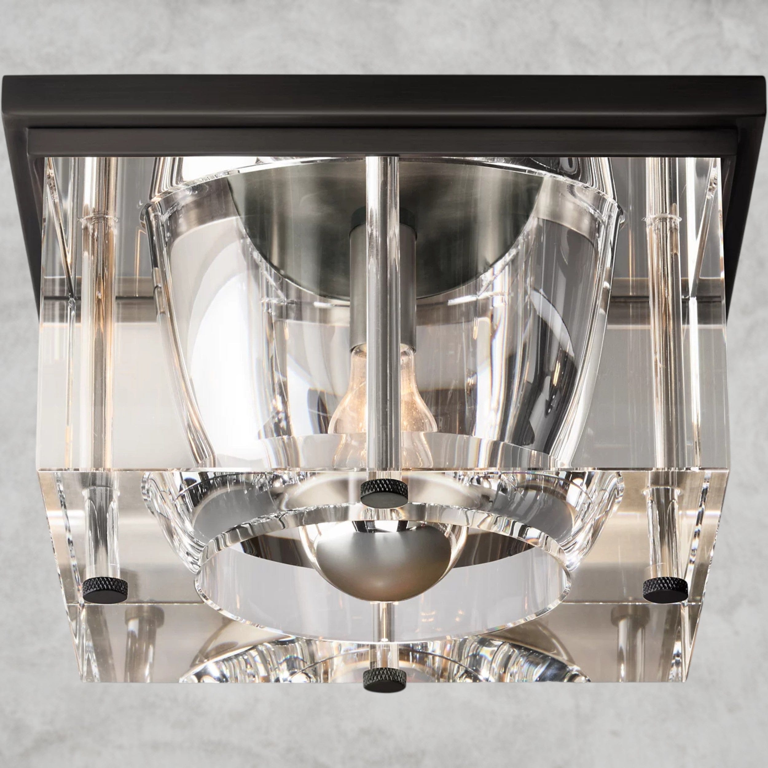 12" / Bronze Savile Square Flushmount 10", 12", 14"