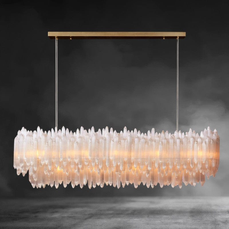 Medium Selenite Layer Rectangular Pendant