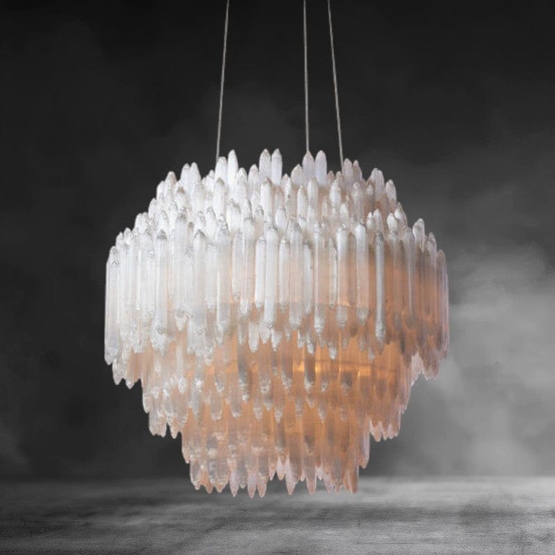 Medium Selenite Layer Round Pendant