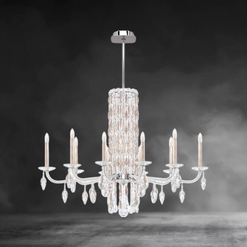 Antique Silver / Crystal Heritage Crystal Siena 10 lights Crystal Chandelier 40"