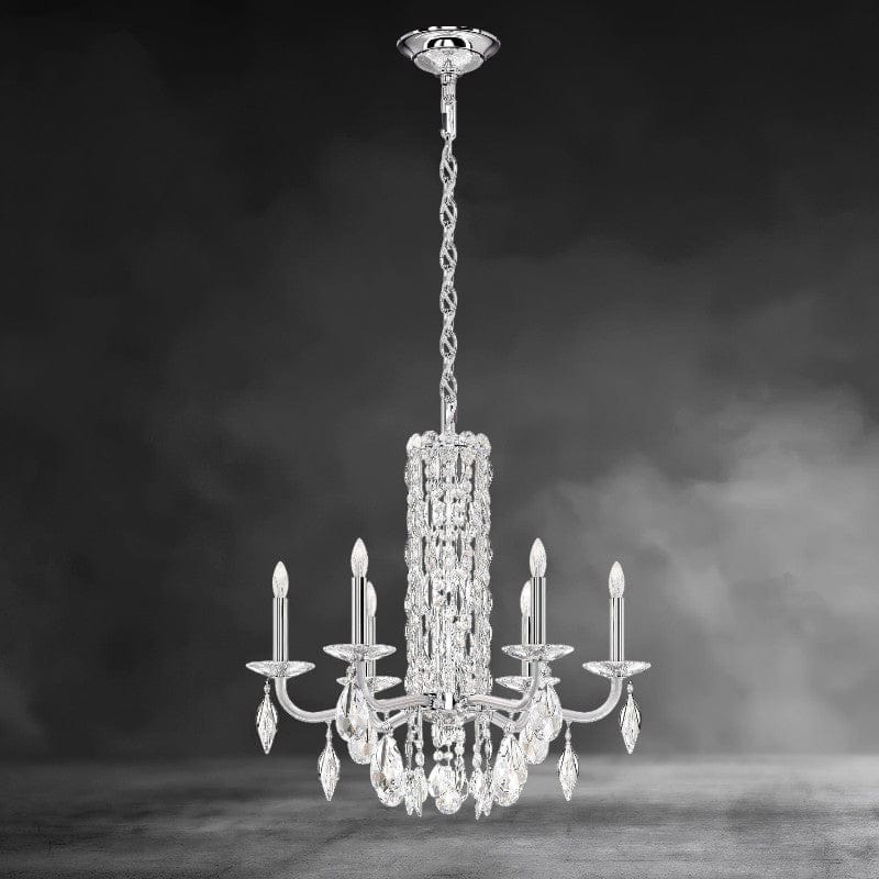 Antique Silver / Crystal Heritage Crystal Siena 6-light Crystal Chandelier 24"