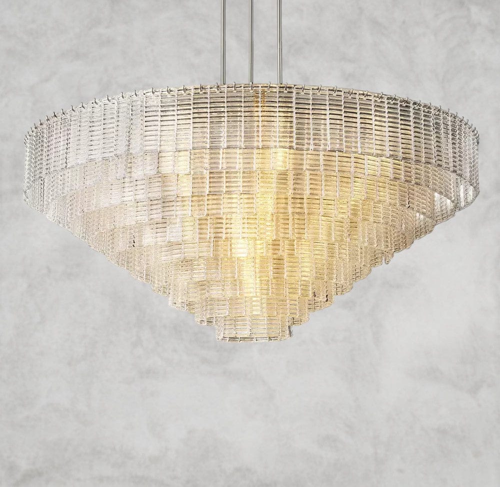 65" / Nickle Sirene Clear Glass Round Chandelier 41", 52", 65"