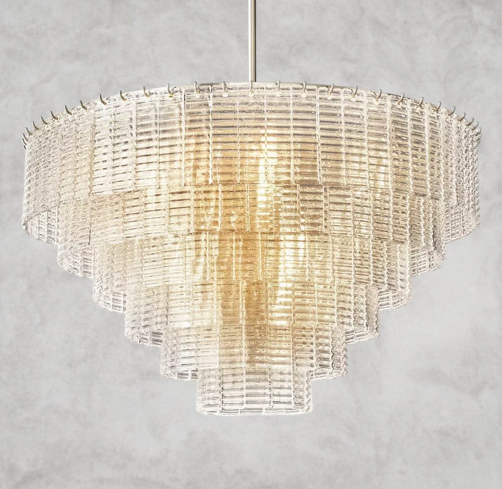 41" / Nickle Sirene Clear Glass Round Chandelier 41", 52", 65"