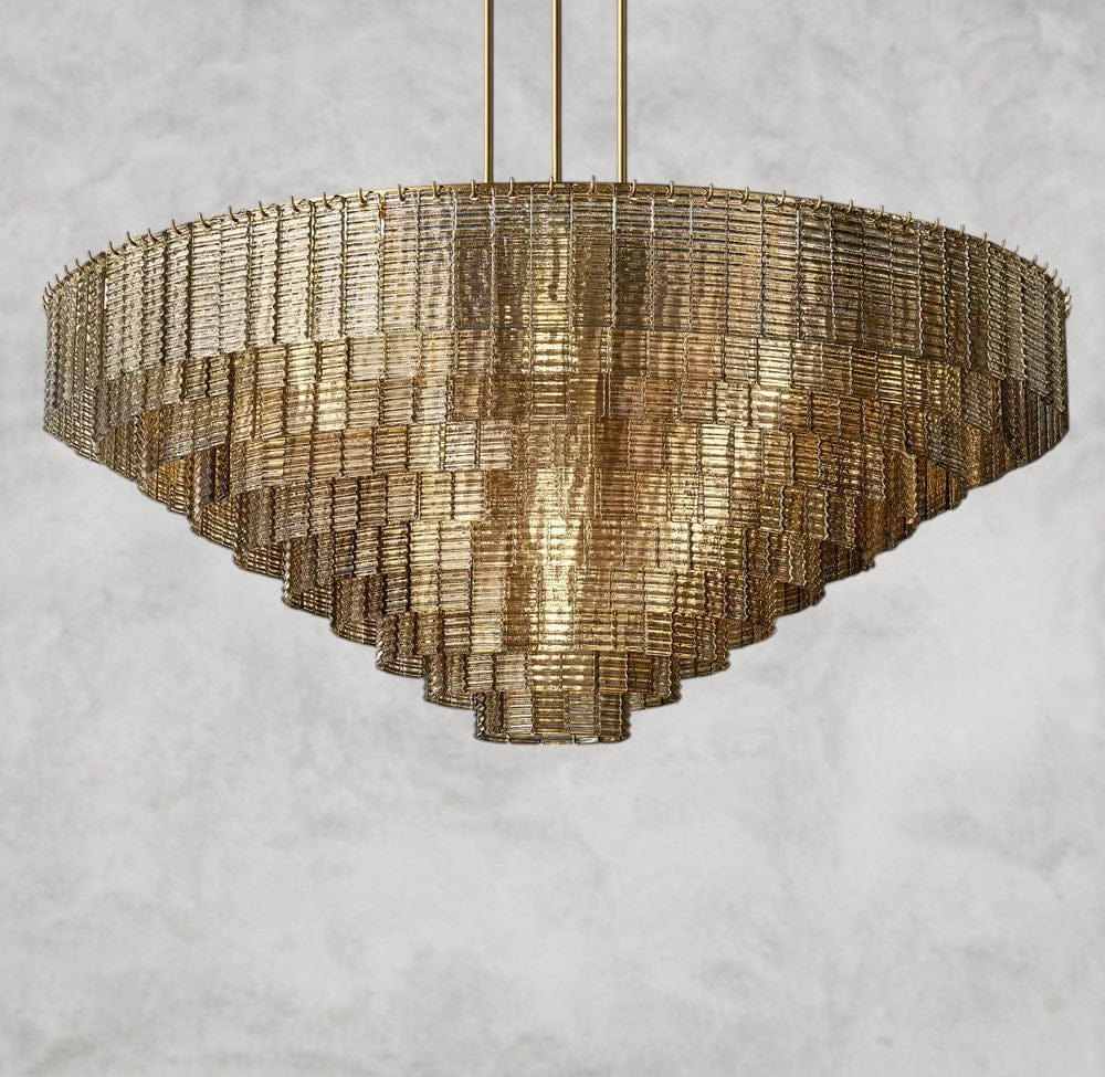 65" / Brass Sirene Smoke Glass Round Chandelier 41", 52", 65"