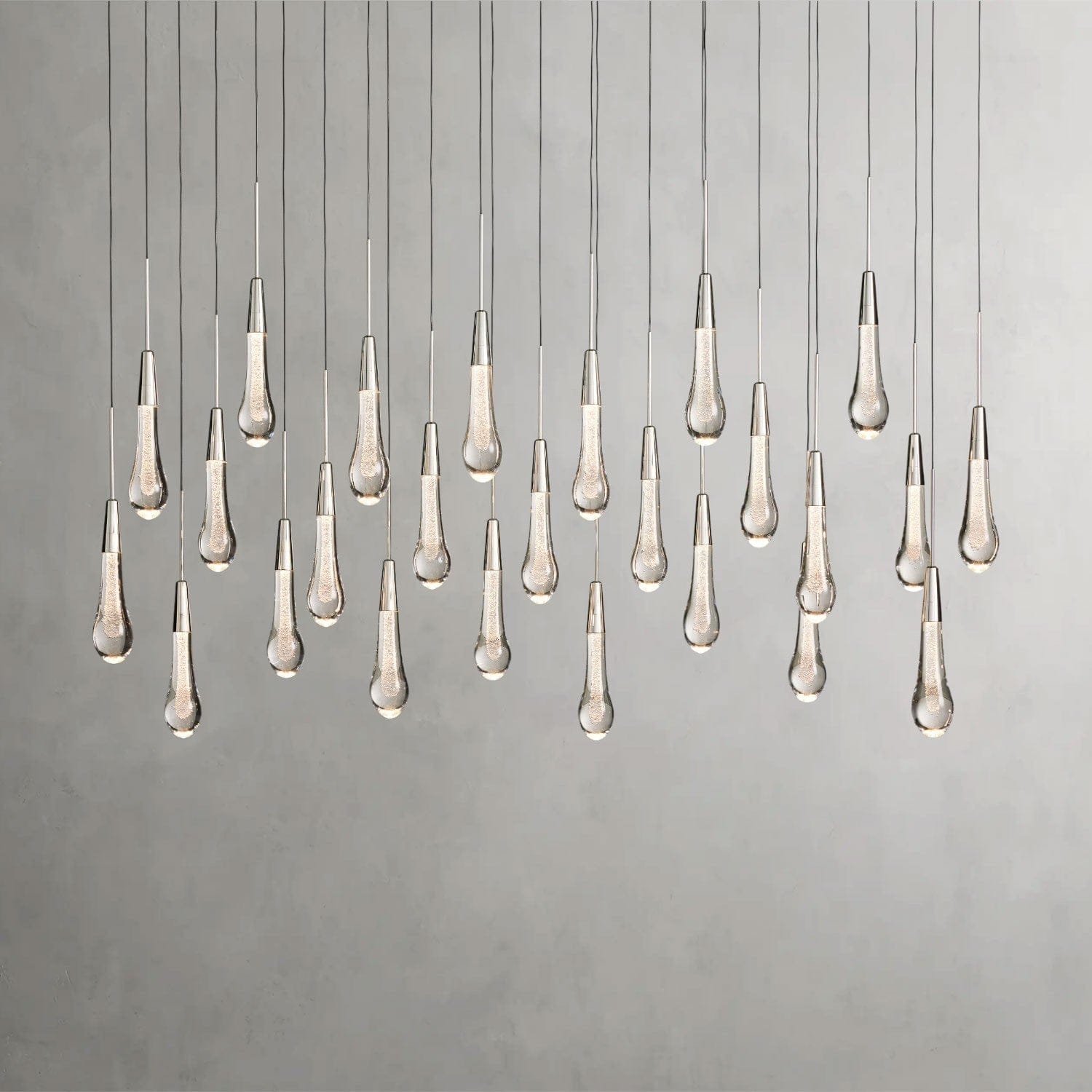 50" / Nickle Soltaire Linear Chandelier 37", 50", 60", 70"