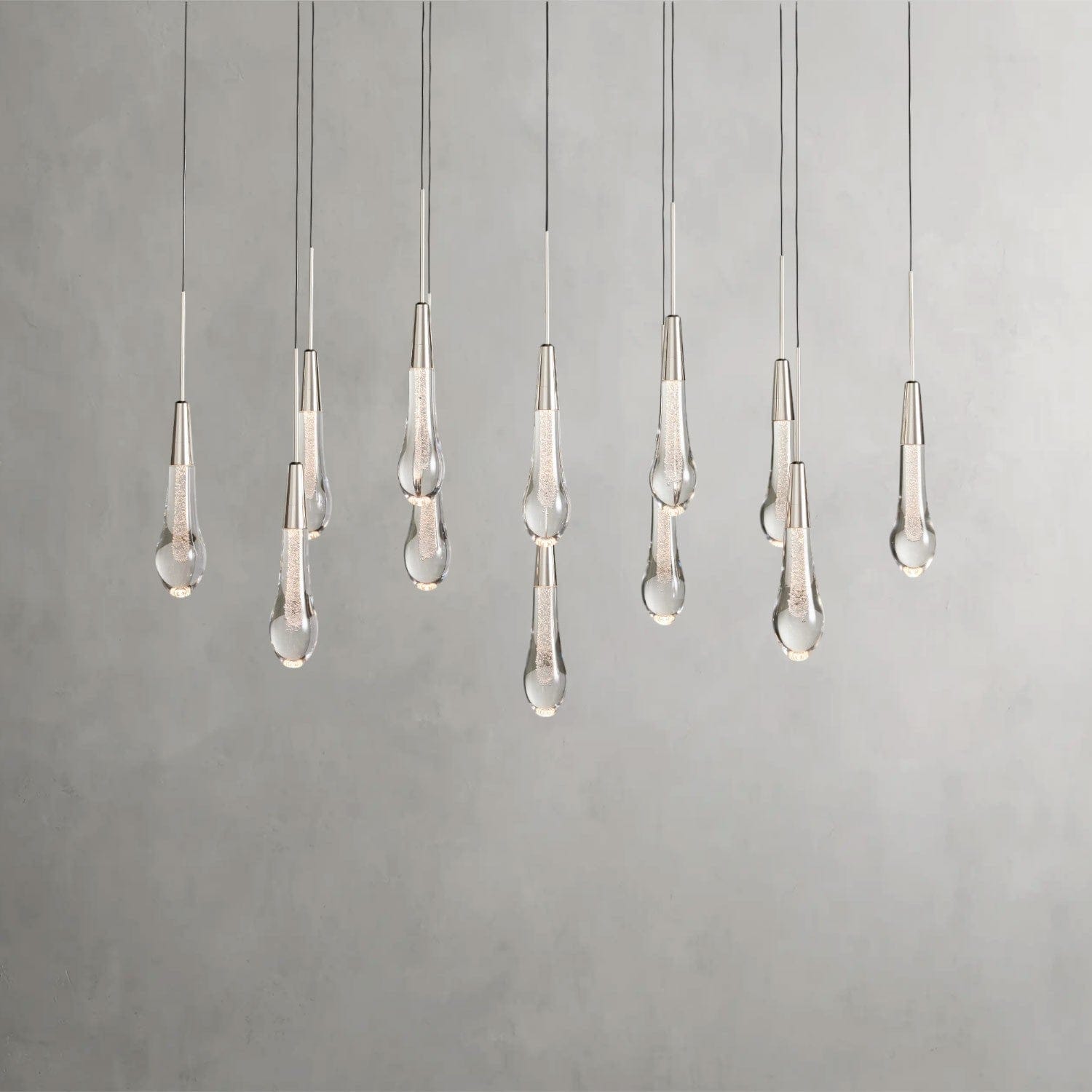 37" / Nickle Soltaire Linear Chandelier 37", 50", 60", 70"