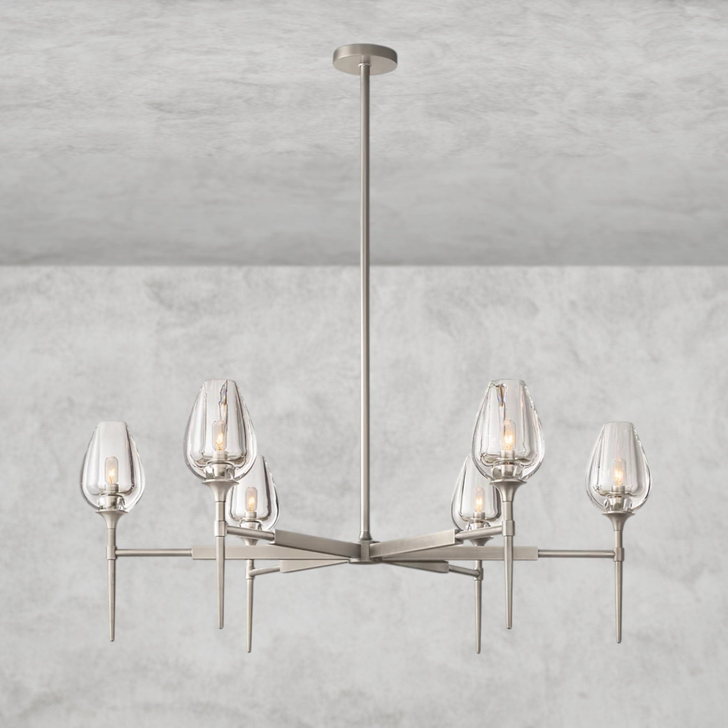 42" / Nickle TULIP ROUND CHANDELIER 27", 42", 54"