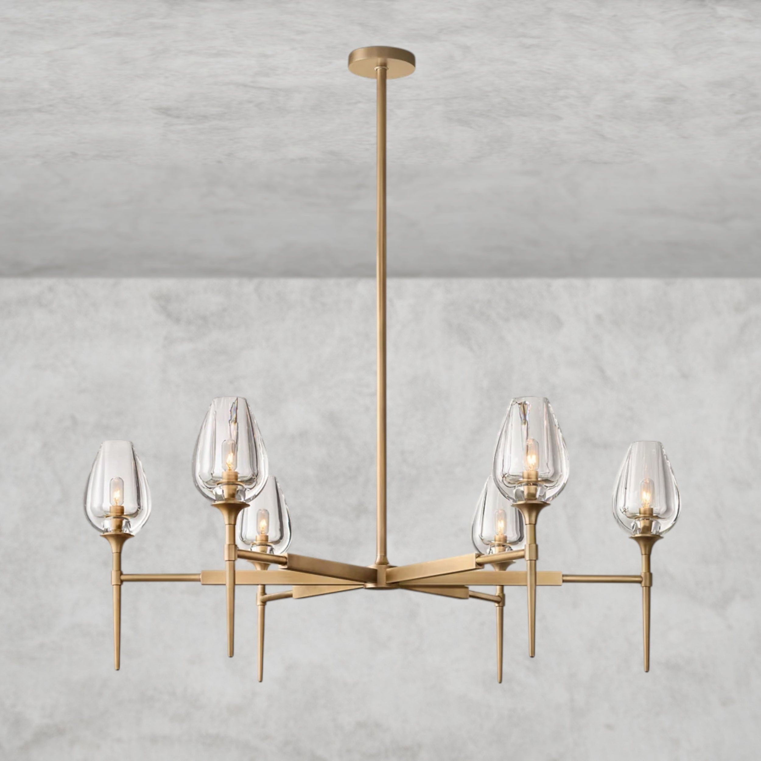 42" / Brass TULIP ROUND CHANDELIER 27", 42", 54"