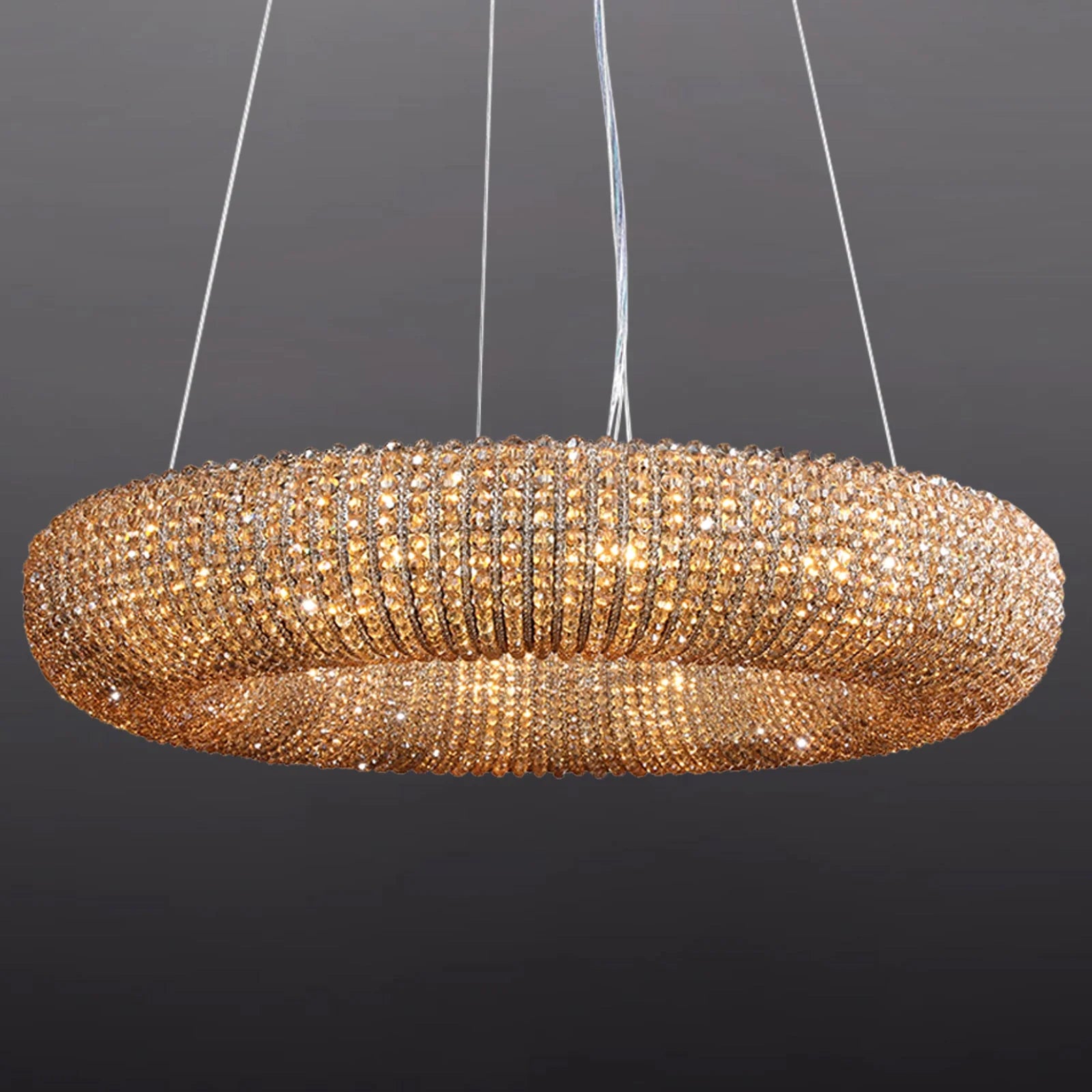 Samter Crystal Smoke Round Chandelier 31", 41", 59"