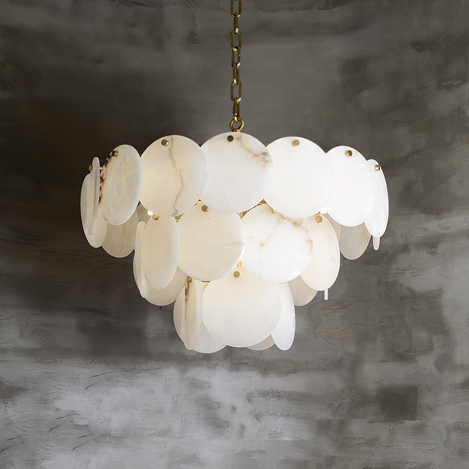 Alabaster Shell Brass Chandelier with 2/3/4/5/6 layer