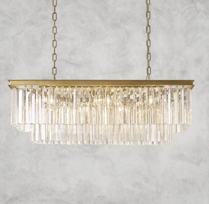 40" / Brass 1920S Odeon Rectangular Chandelier 40", 49", 59"