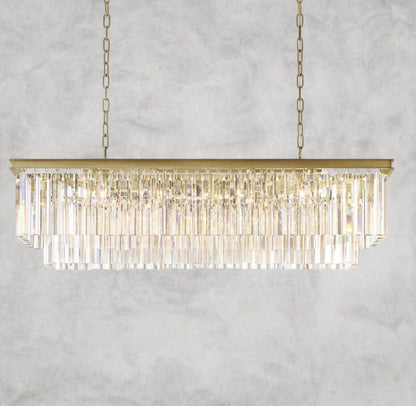 49" / Brass 1920S Odeon Rectangular Chandelier 40", 49", 59"