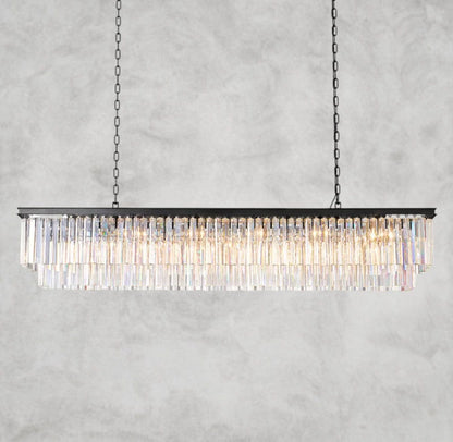 70" / Bronze 1920S Odeon Rectangular Chandelier 40", 49", 59"